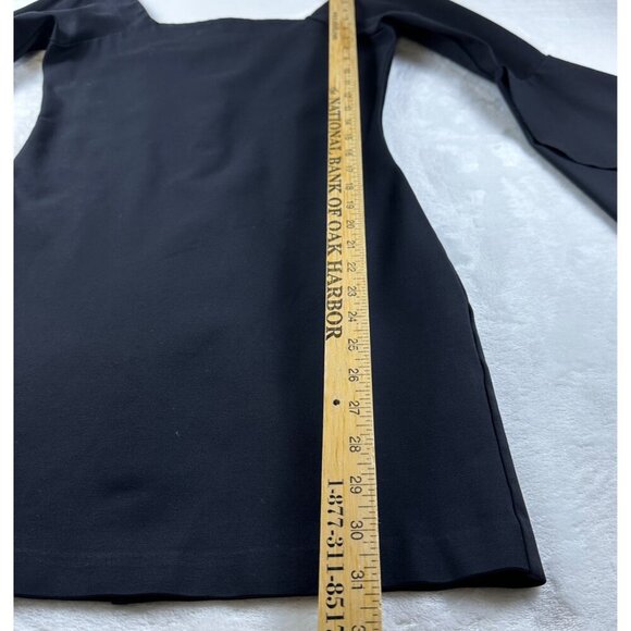 Slate & Willow Womens Black Janis Dress 6 Bell Sleeve Square Neck Cocktail Dress - Picture 10 of 14